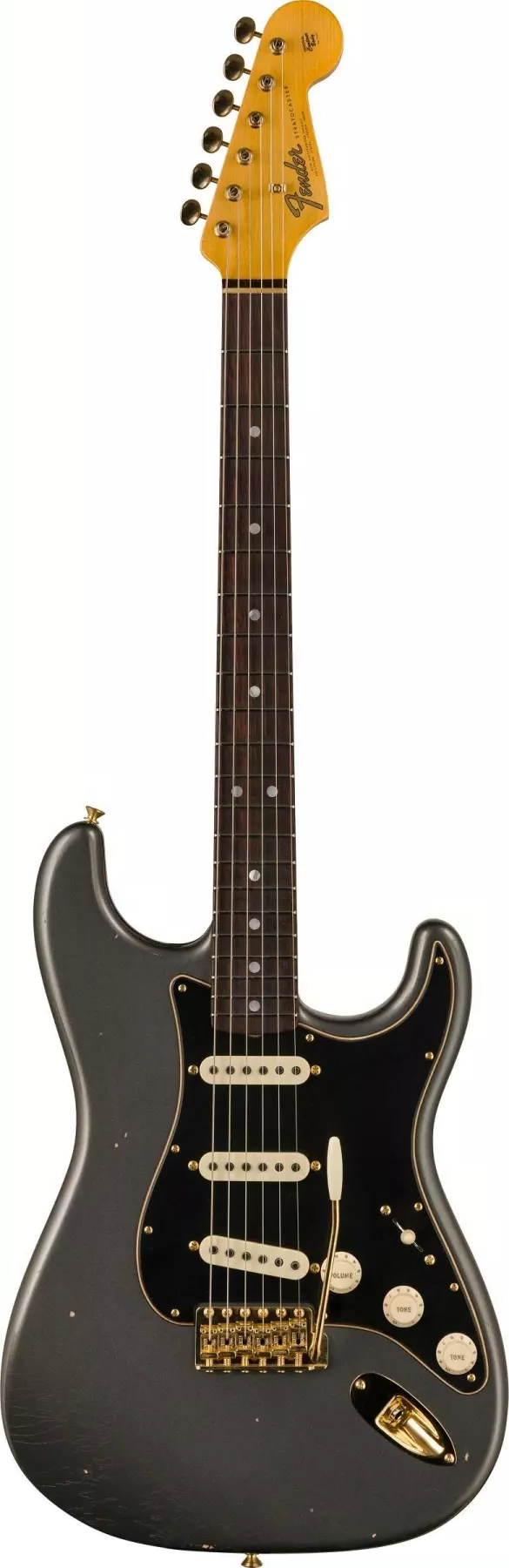 Fender Custom Shop Limited Edition 1965 Dual-Mag Stratocaster Journeyman Relic in Faded Aged Charcoal Frost Metallic