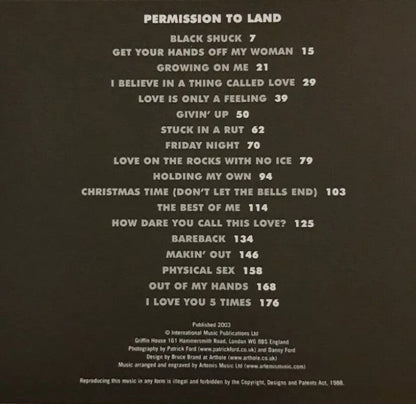The Darkness Permission To Land Guitar Tab