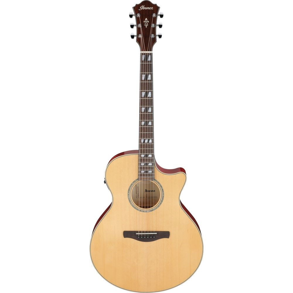 Ibanez AE170N Electric Acoustic Guitar in Natural High Gloss Top, Transparent Red High Gloss Back and Sides