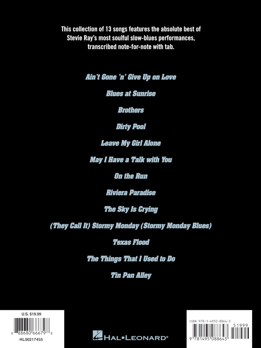 Stevie Ray Vaughan Plays Slow Blues Guitar Tab RV