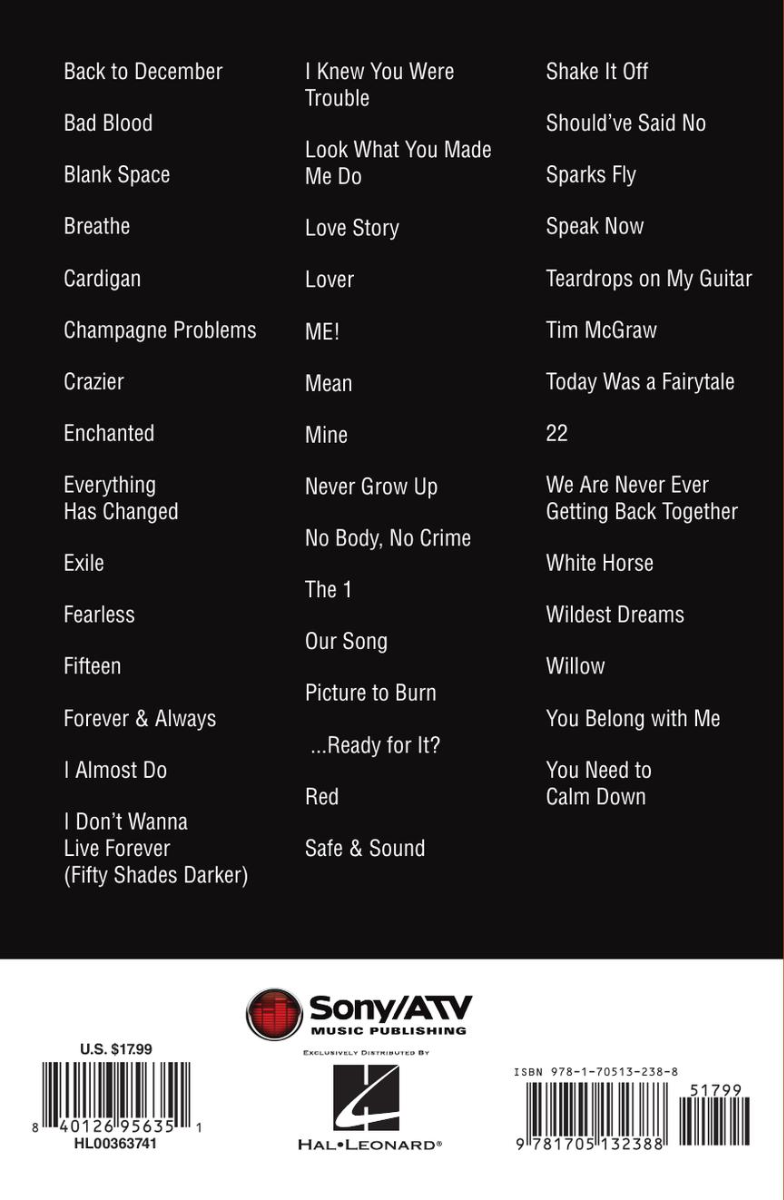 Taylor Swift Guitar Chord Songbook