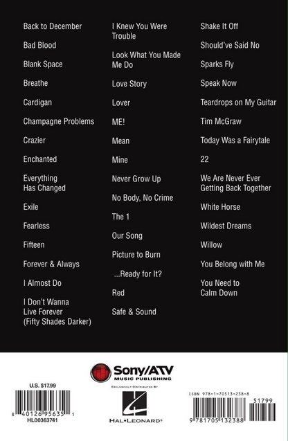 Taylor Swift Guitar Chord Songbook