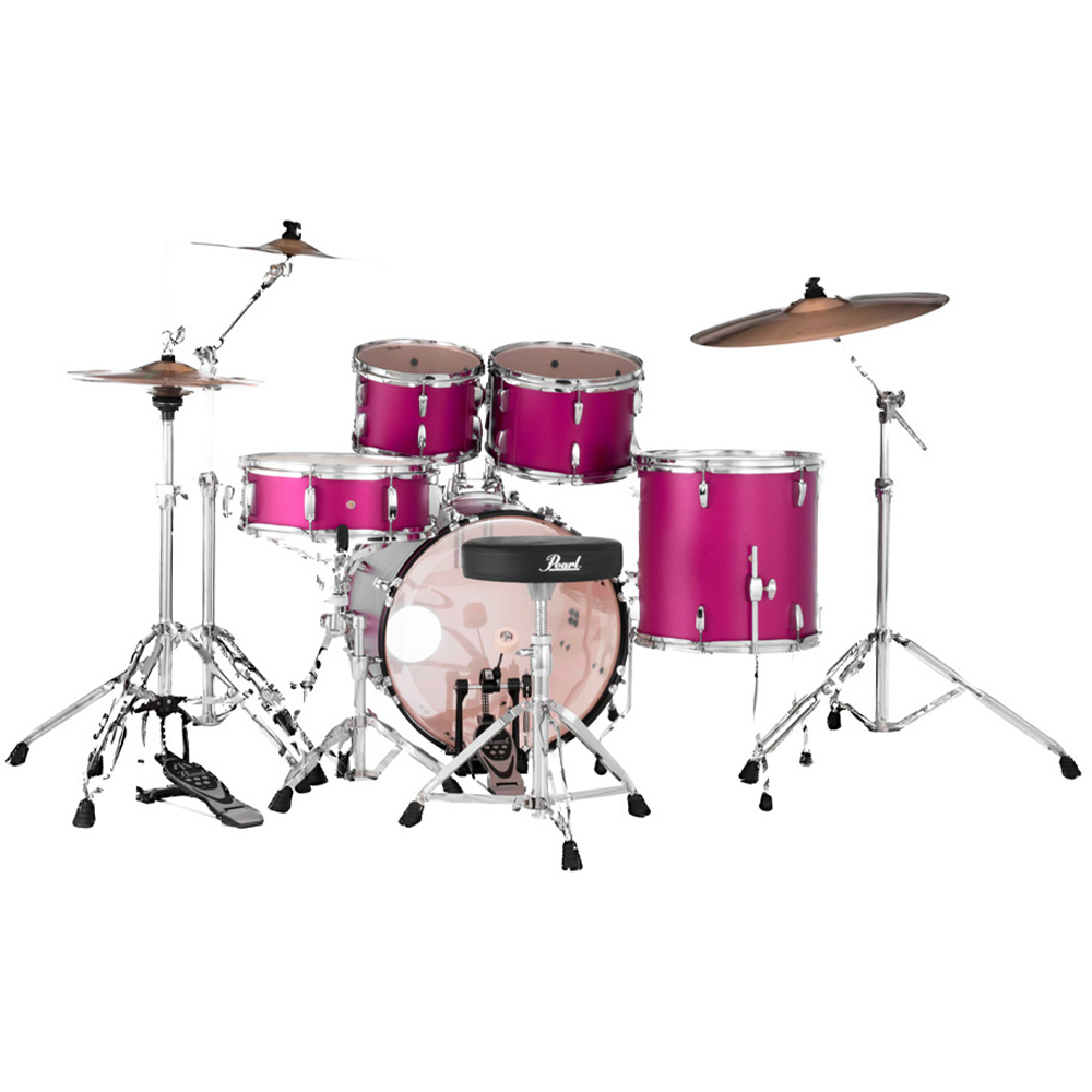 Pearl Roadshow-Plus 5-Piece Drum Kit with Cymbal Pack in Pink Metallic