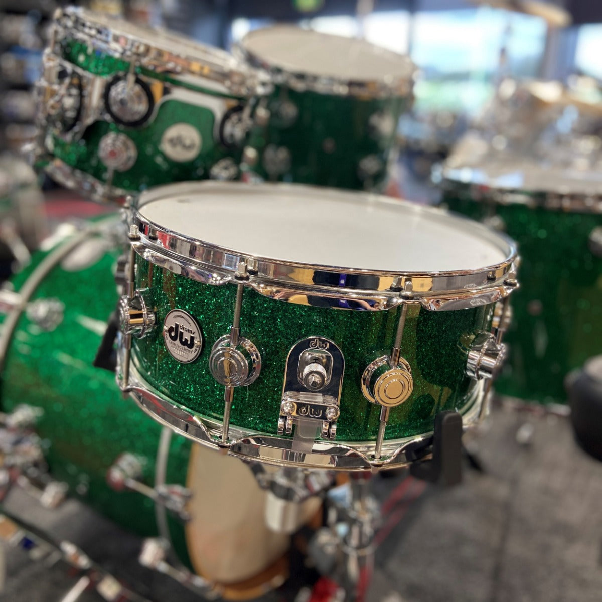 DW Collectors Custom 5-Piece Shell Pack (22BD, 10T,12T, 14FT, 14S) in Green Glass