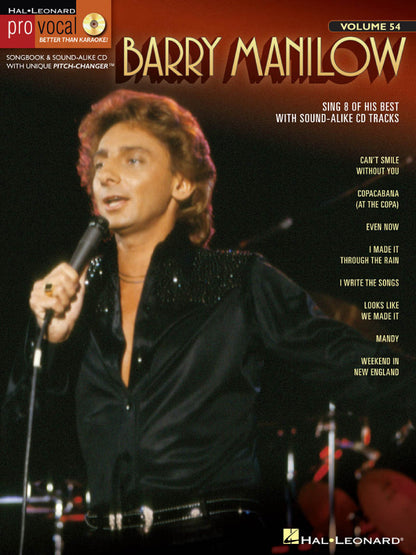 Barry Manilow Pro Vocal Men's Edition Volume 54 Bk/Cd