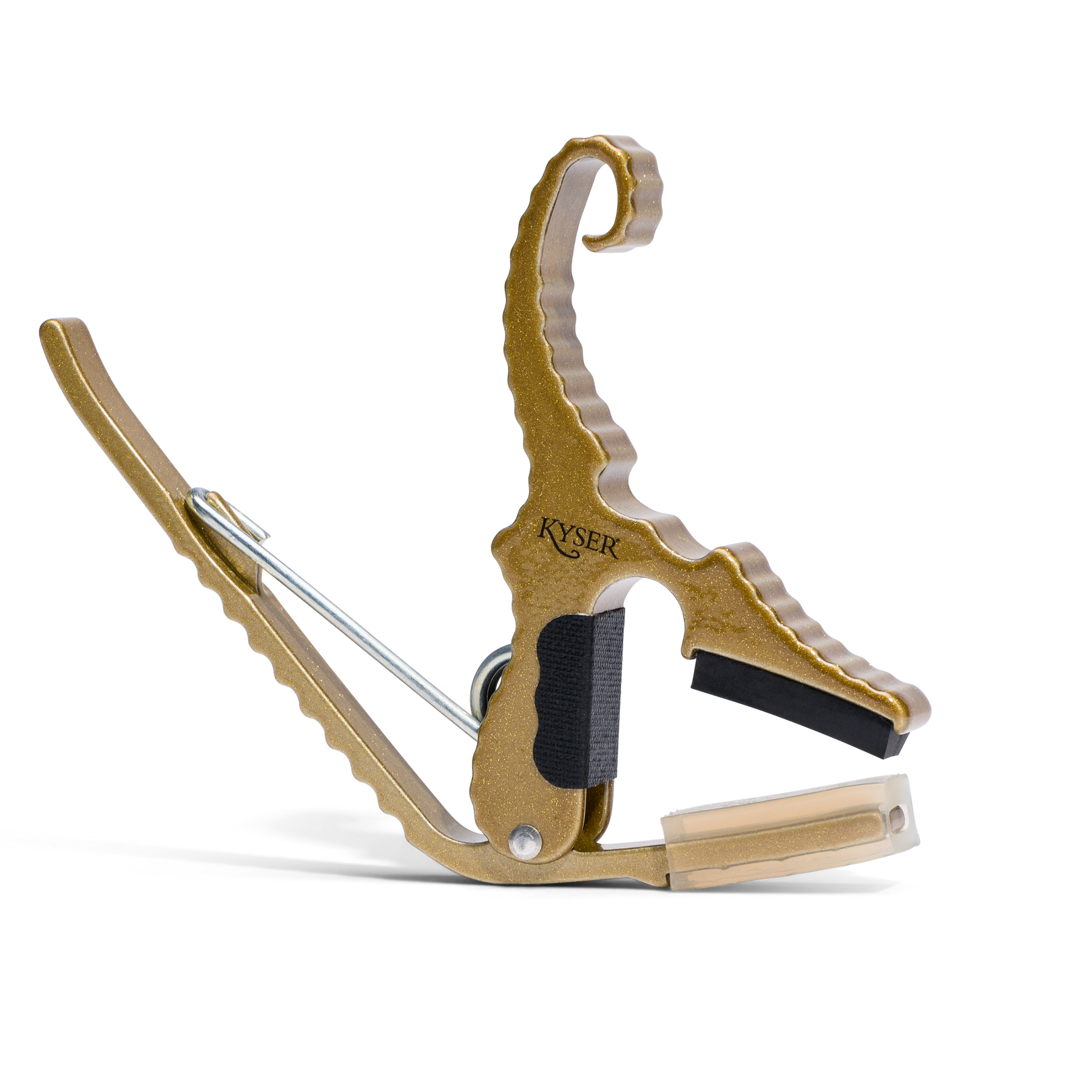Kyser Quick Change Short Cut 3 String Partial Guitar Capo in Gold