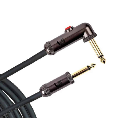 Planet Waves 20' Circuit Breaker Instrument Right Angle Plug Latching Switch Cable in Black