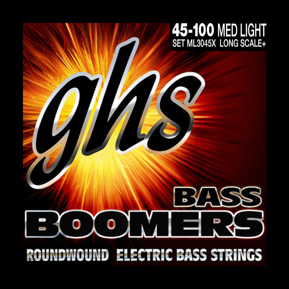 GHS ML3045X Extra Long Scale Bass Boomers Strings Medium Light 45-100 Gauge