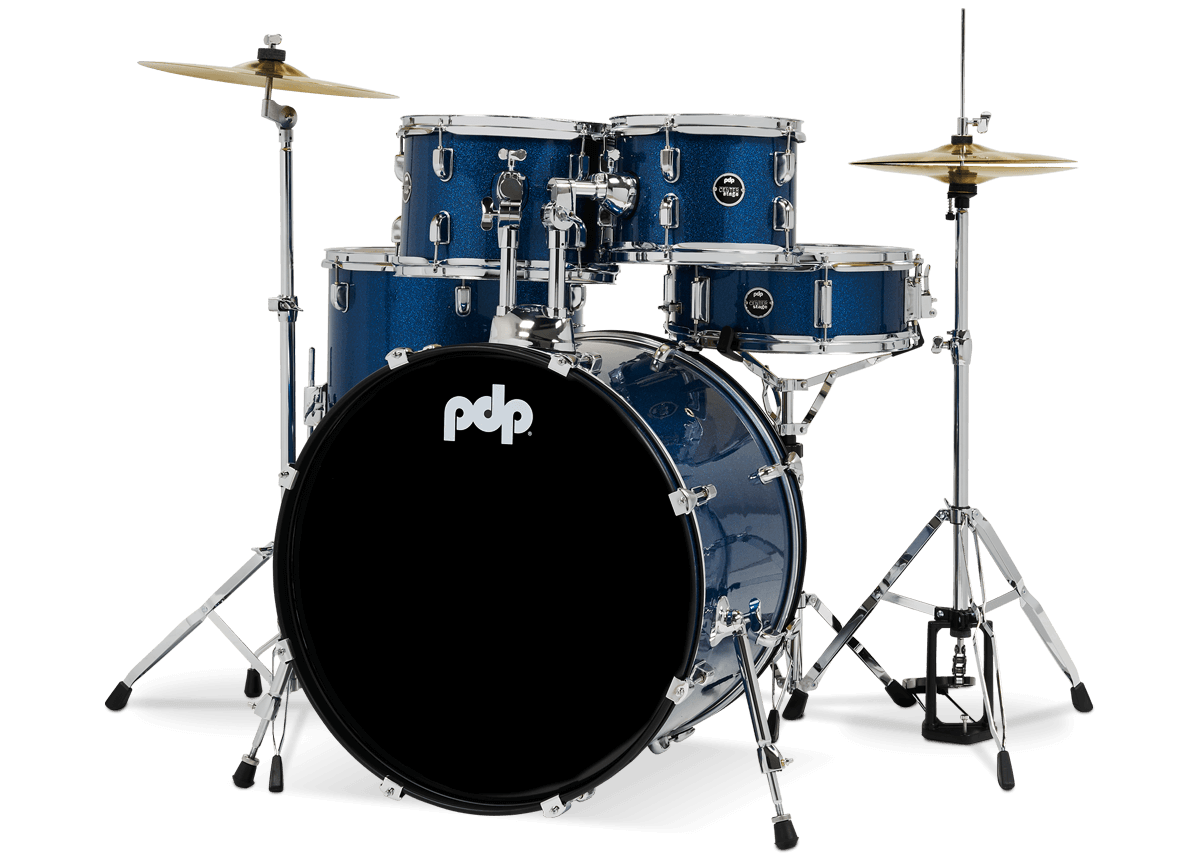 PDP Center Stage 22" 5 Piece Drum Kit in Royal Blue Sparkle