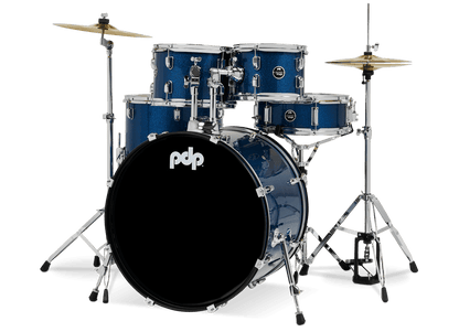 PDP Center Stage 22" 5 Piece Drum Kit in Royal Blue Sparkle