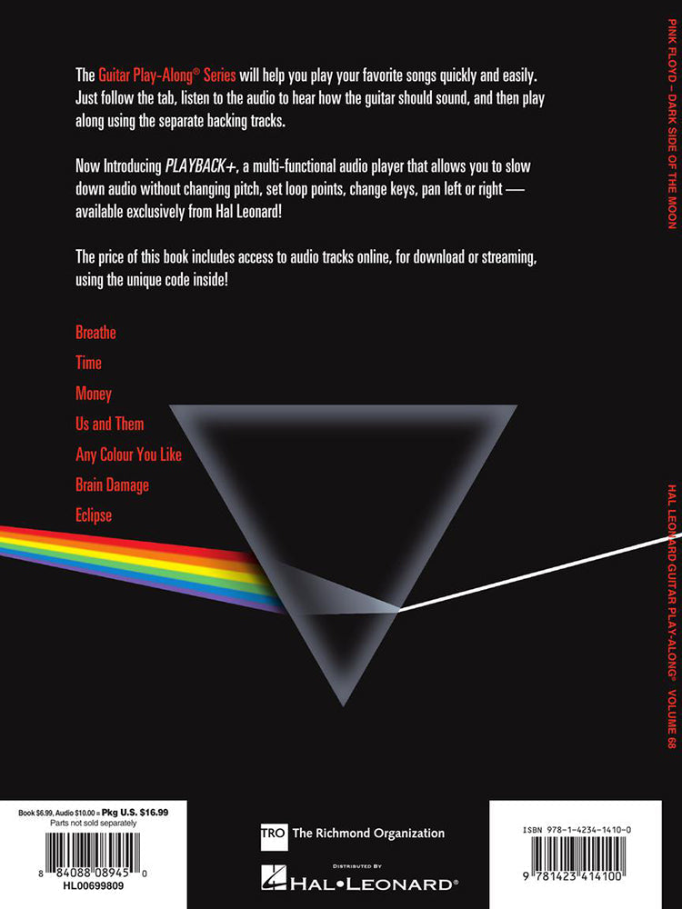 Pink Floyd Dark Side Of The Moon Guitar Playalong Volume 68 BK/OLA