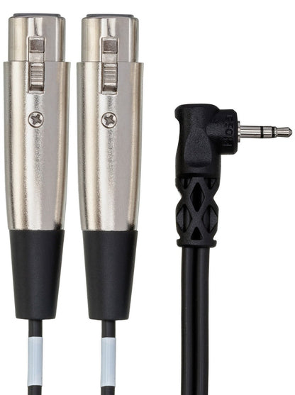 HOSA CYX405F Microphone Cable Dual XLR3F to Right Angle 3.5 mm TRS 5Ft