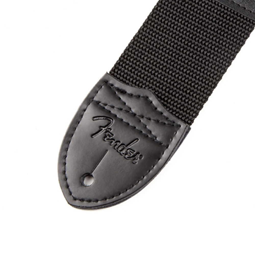 Fender 2" Polyester Logo Straps in Black with White Logo