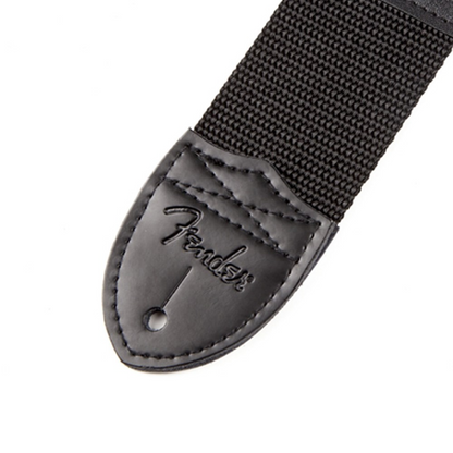 Fender 2" Polyester Logo Straps in Black with White Logo