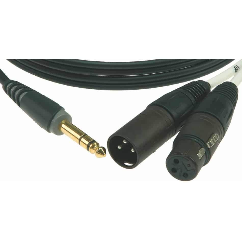 Klotz AY1X0200 2m Insert Cable 1/4" TRS  2 XLR M/F