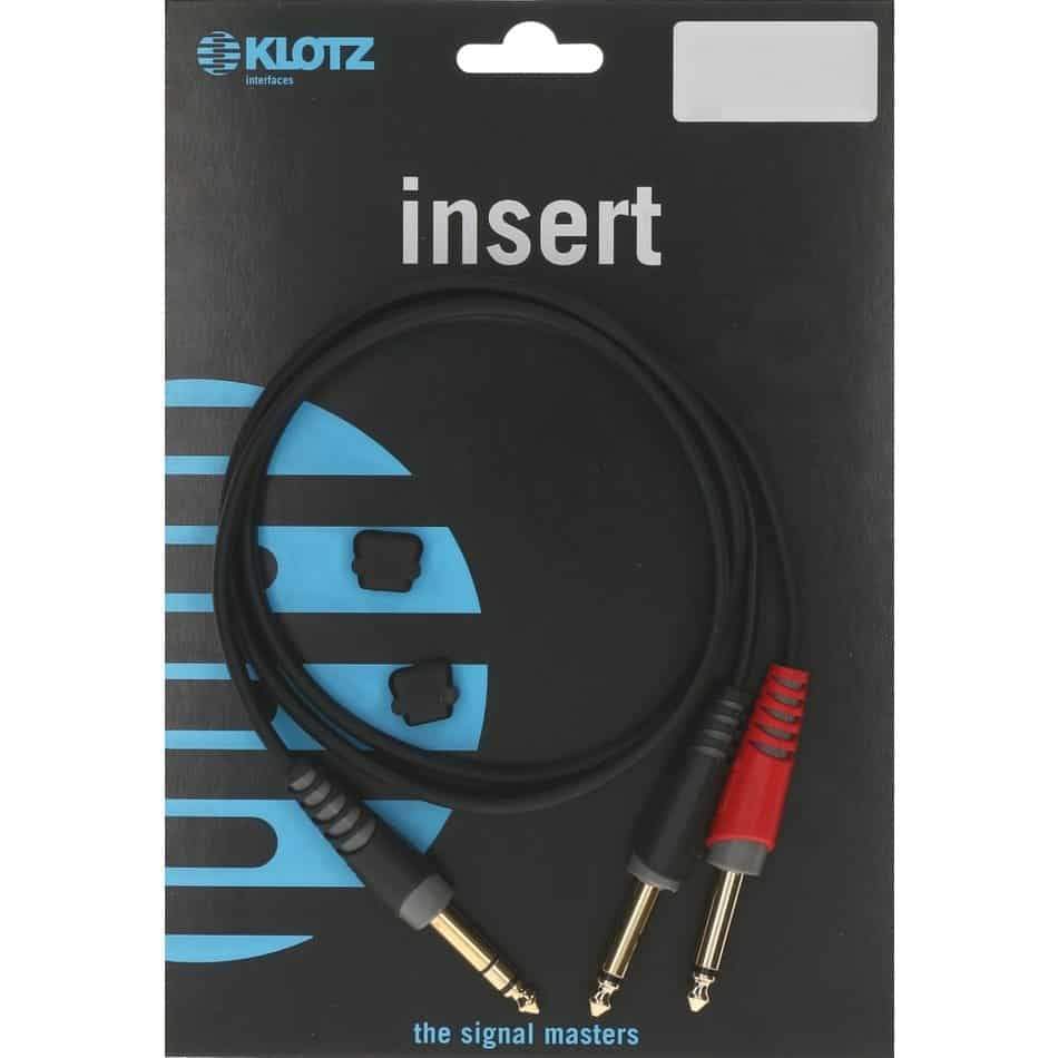 Klotz AY10300 3m Insert Cable 1/4" TRS 2x1/4" TS