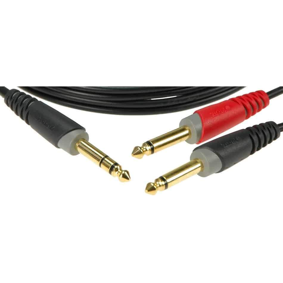 Klotz AY10200 2m Insert Cable 1/4" TRS 2 1/4" TS Jacks
