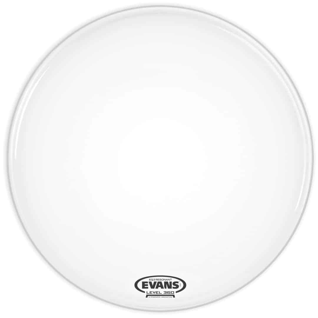Evans EQ3 Resonant Smooth White No Port 18" Bass Drum Head