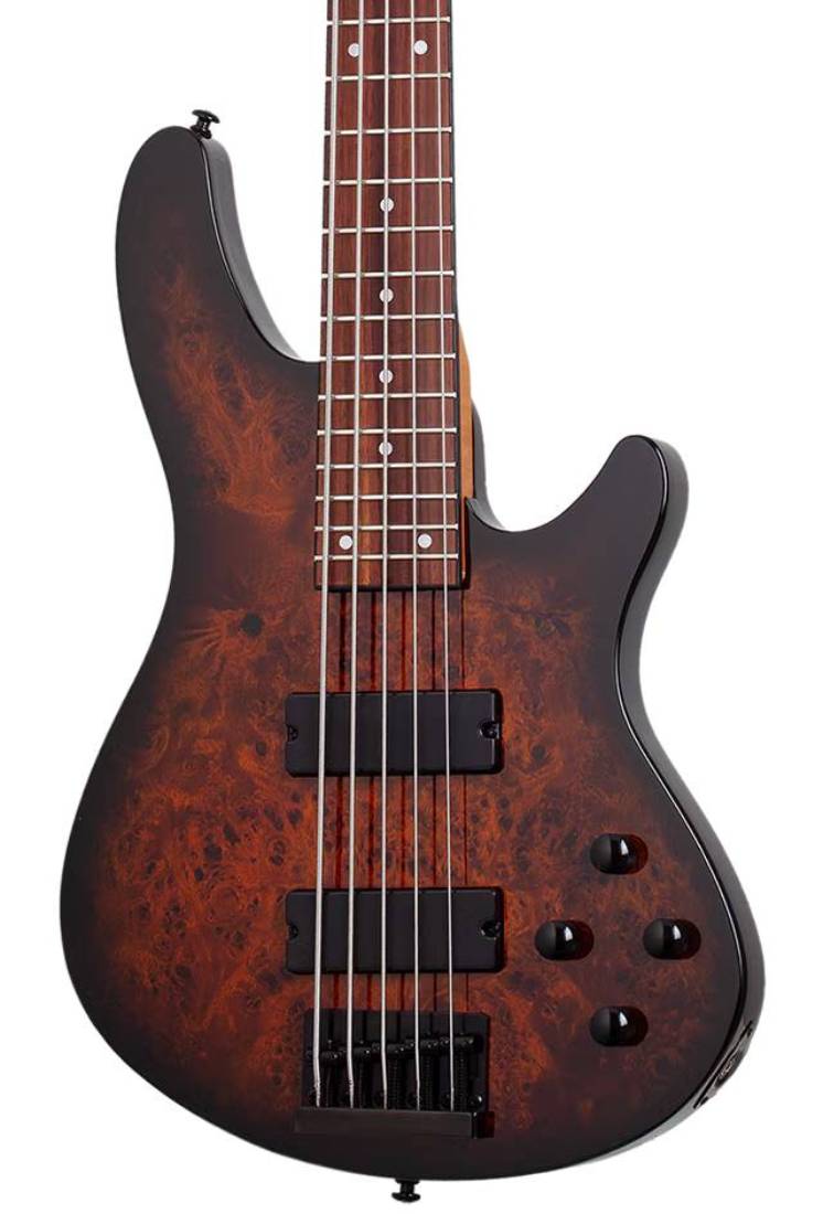 Schecter C-5 Standard Bass Guitar in Tobacco Burl