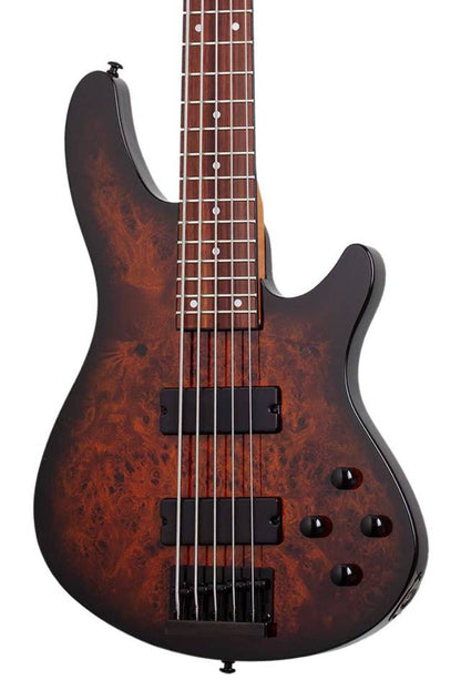 Schecter C-5 Standard Bass Guitar in Tobacco Burl
