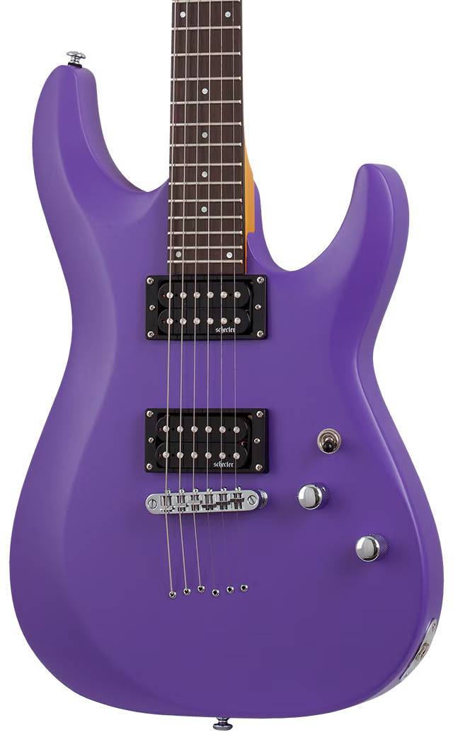 Schecter C-6 Deluxe Electric Guitar in Satin Purple
