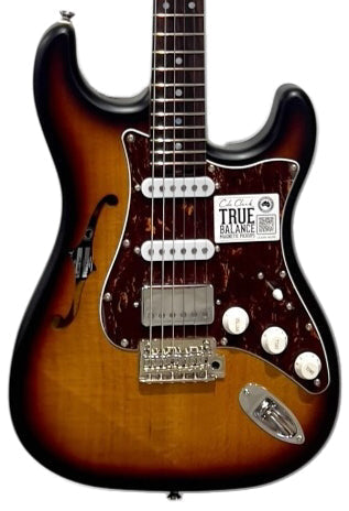 Cole Clark HB Hollow Baby, HSS, Tortoise Shell Pickguard in Sunburst