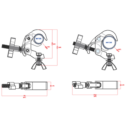 Event Lighting CLAMPT50 Aluminium Trigger Clamp (Suits 38-51mm) in Black