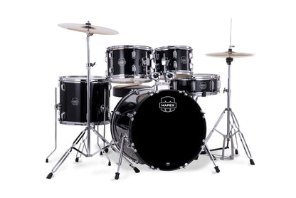 Mapex Comet 5-Piece Kit (20" Bass Drum) w/ Hardware and Cymbals in Dark Black
