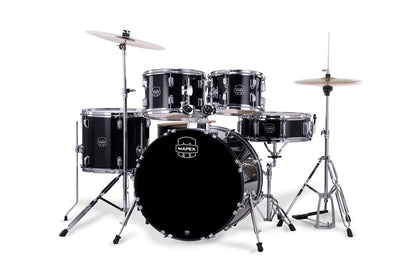 Mapex Comet 5-Piece Kit (20" Bass Drum) w/ Hardware and Cymbals in Dark Black