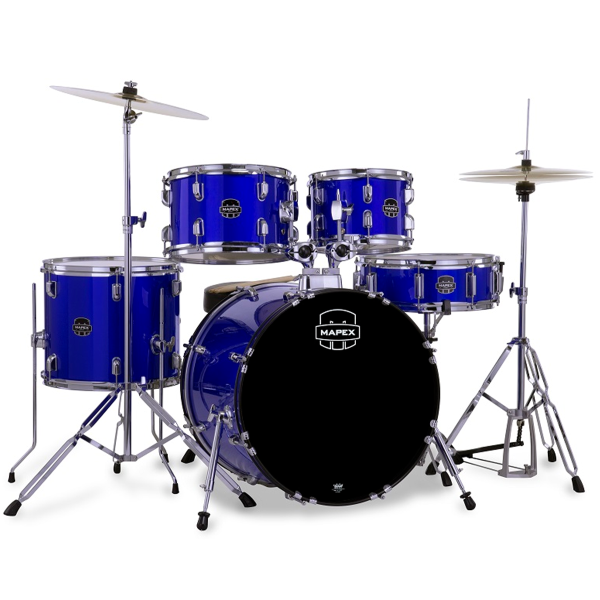 Mapex Comet (10T, 12T, 14FT, 20B, 14S) with Cymbals, Hardware Pack inc. Throne in Indigo Blue