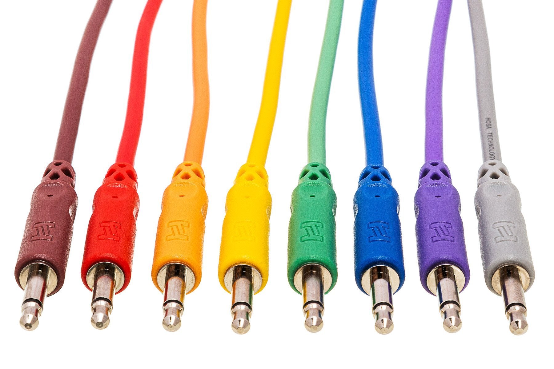 Hosa CMM830 3.5mm TS to Same Unbalanced Patch Cables 8 Pack 1ft