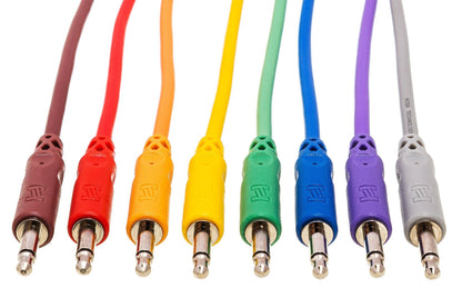 Hosa CMM830 3.5mm TS to Same Unbalanced Patch Cables 8 Pack 1ft