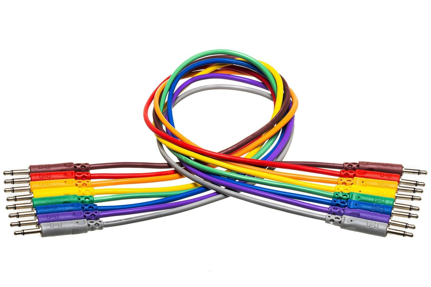 Hosa CMM830 3.5mm TS to Same Unbalanced Patch Cables 8 Pack 1ft