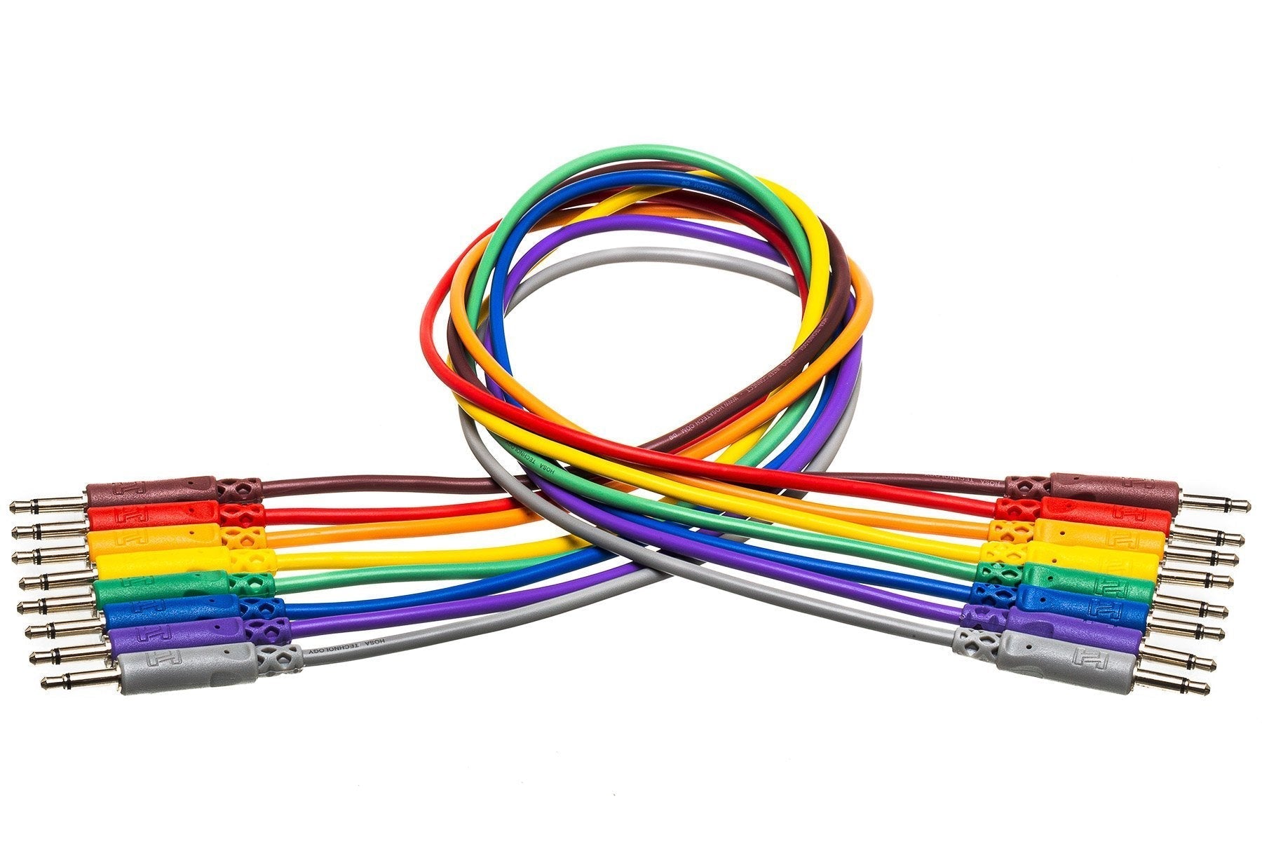 Hosa CMM890 3.5mm TS to Same Unbalanced Patch Cables 8 Pack 3ft