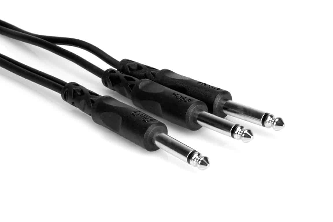 HOSA CYP103 Y Cable 1/4" TS to Dual 1/4" TS