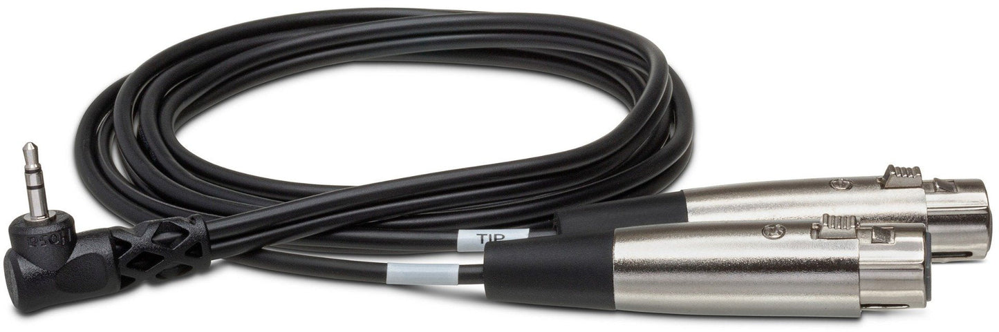 HOSA CYX402F Microphone Cable Dual XLR3F to Right Angle 3.5 mm TRS 2Ft