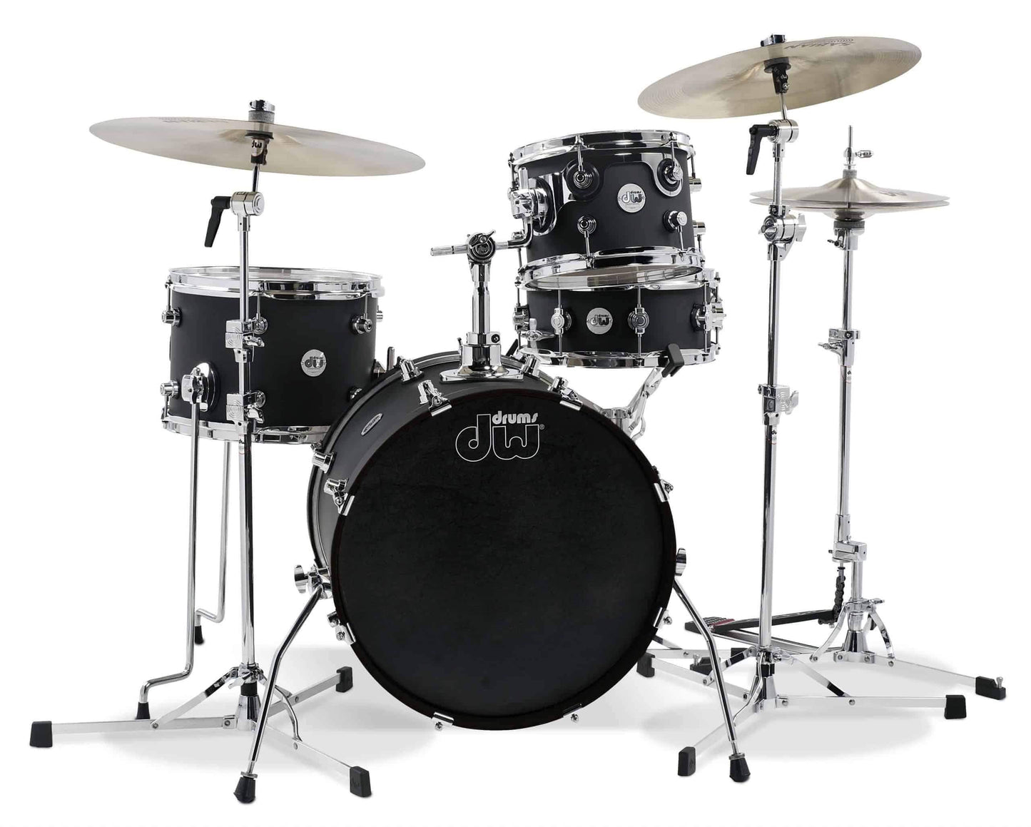 DW Design Mini Pro 18 4 Piece Drum Kit in Black Satin