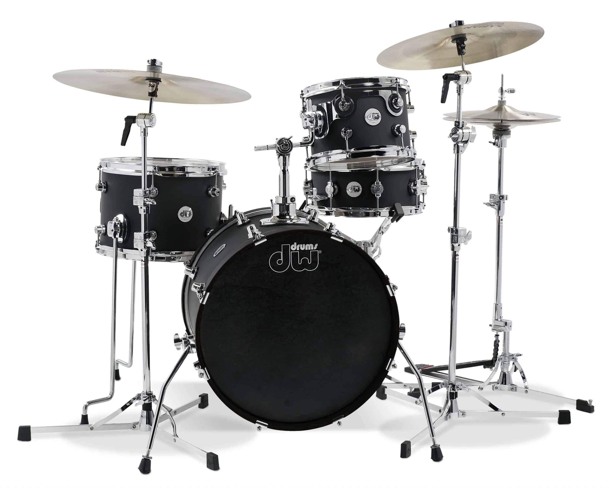 DW Design Mini Pro 18 4 Piece Drum Kit in Black Satin