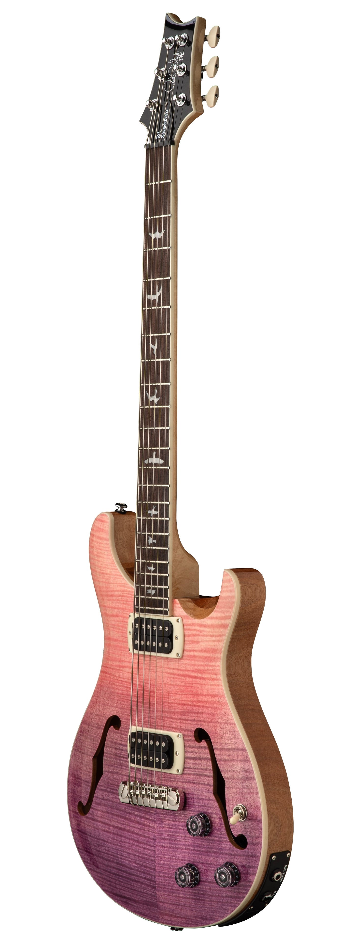 PRS SE Ed Sheeran Hollowbody I Piezo Baritone Electric Guitar in Pink Ombre