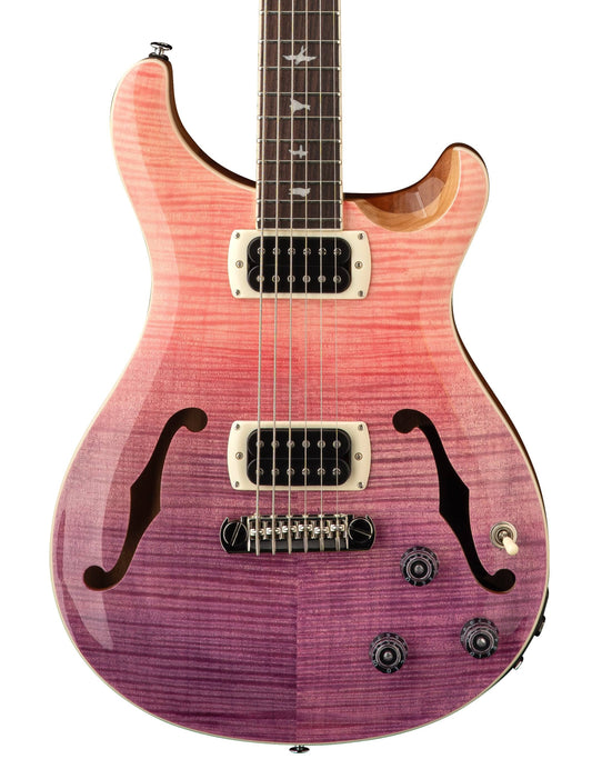 PRS SE Ed Sheeran Hollowbody I Piezo Baritone Electric Guitar in Pink Ombre