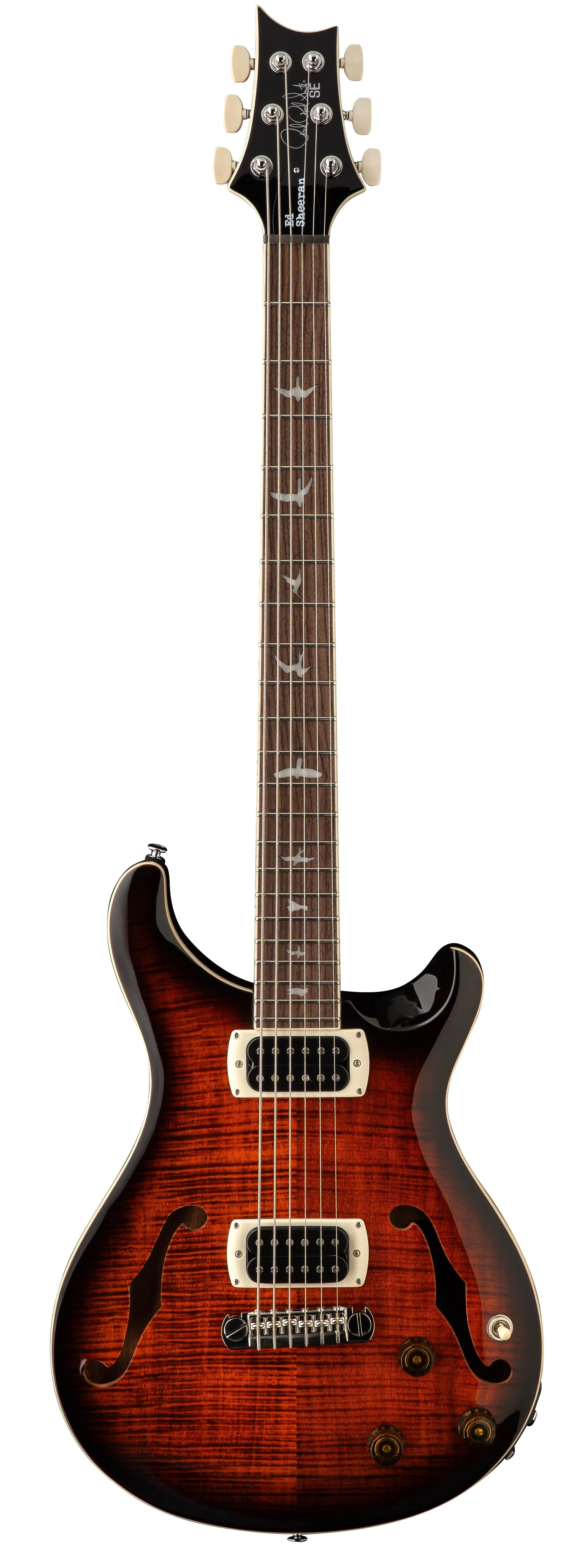 PRS SE Ed Sheeran Hollowbody I Piezo Baritone Electric Guitar in Orange Tiger Smokeburst