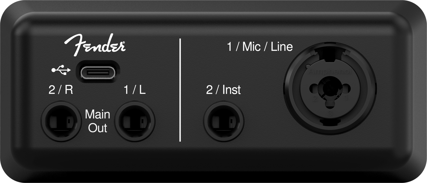 Fender AudioBox GO Ultra-Compact Mobile 2x2 USB-C Audio Interface in Black