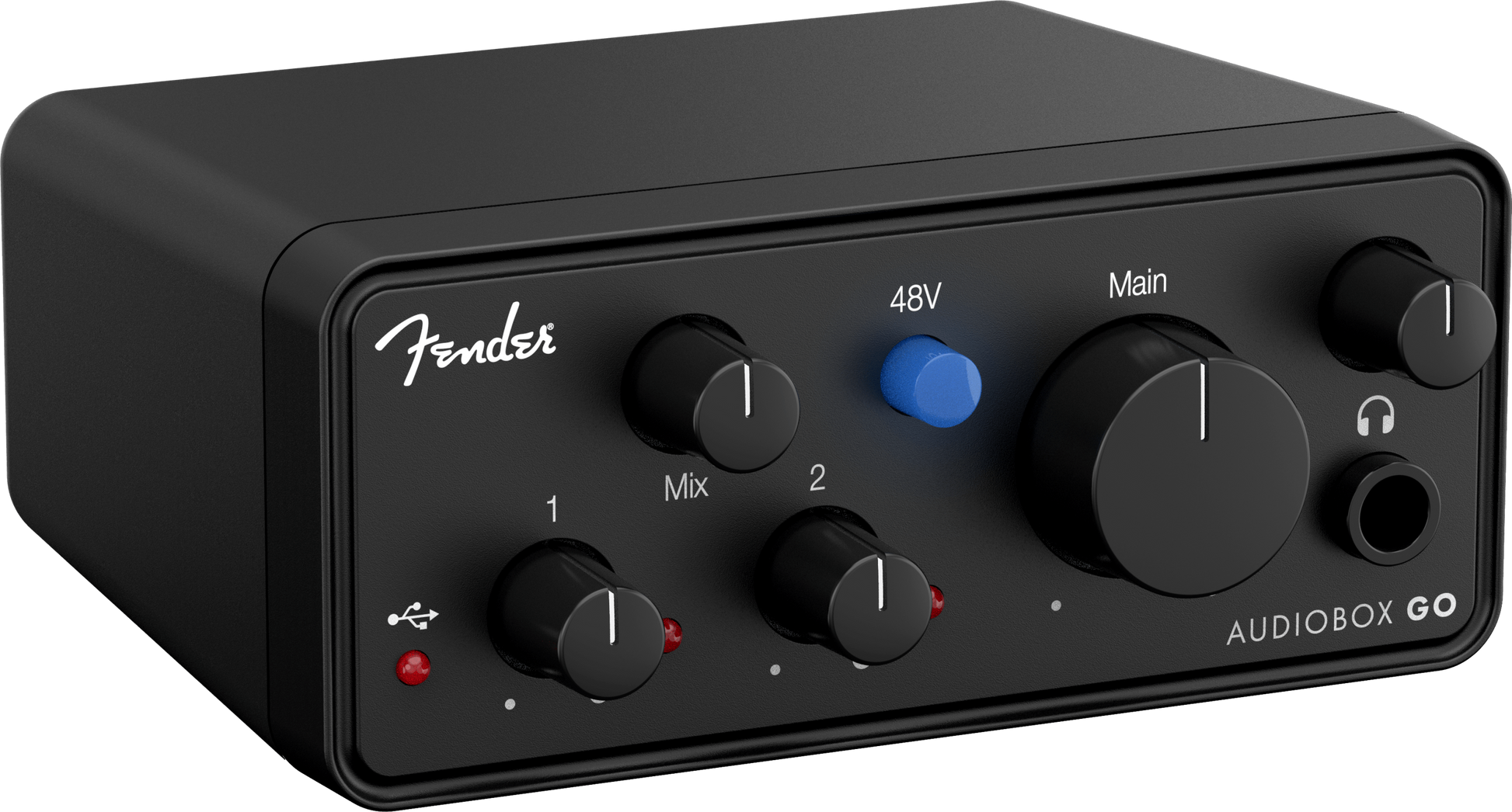 Fender AudioBox GO Ultra-Compact Mobile 2x2 USB-C Audio Interface in Black