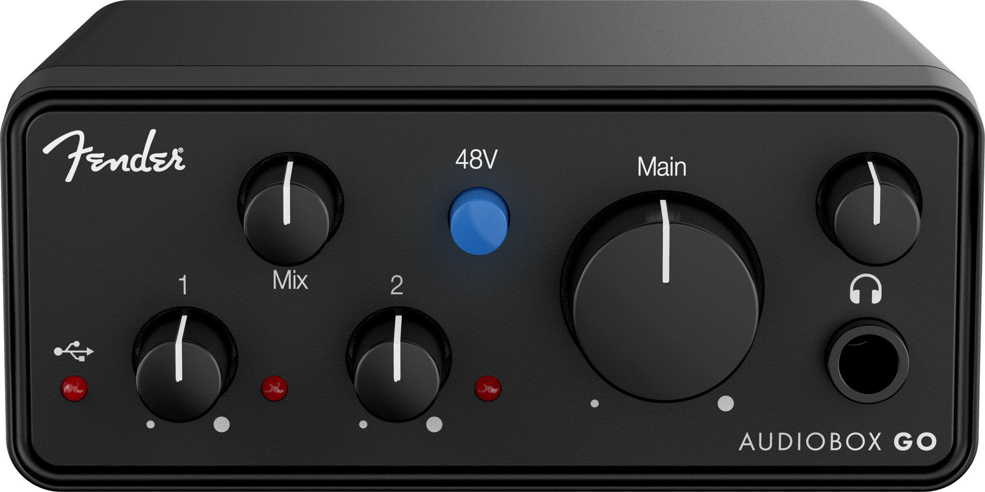 Fender AudioBox GO Ultra-Compact Mobile 2x2 USB-C Audio Interface in Black