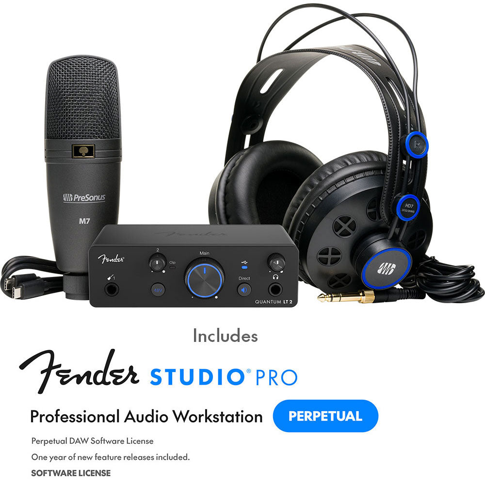 Fender Quantum LT2 Creator Bundle Interface, Heaphones & Microphone