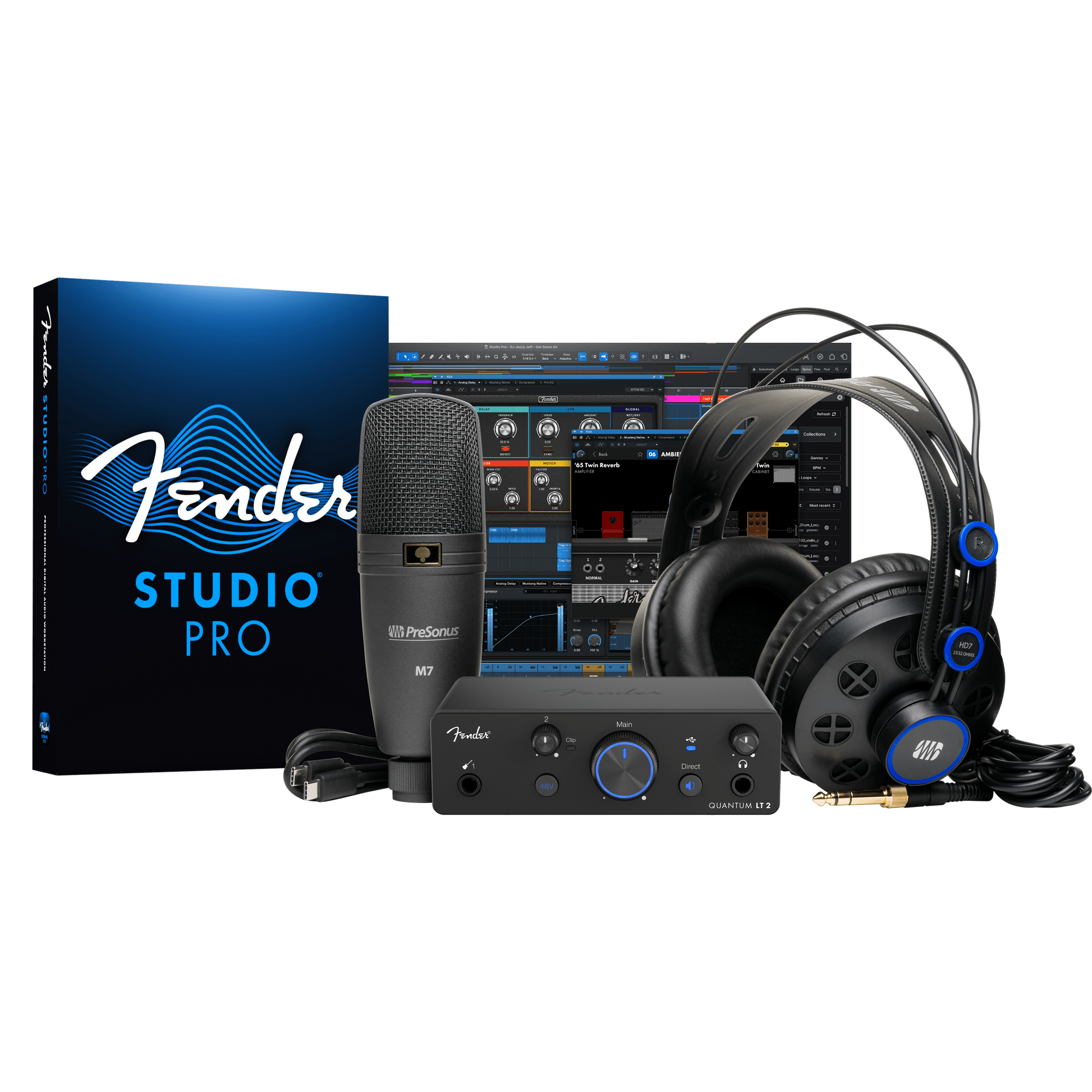 Fender Quantum LT2 Creator Bundle Interface, Heaphones & Microphone