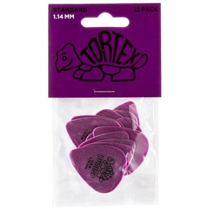 Jim Dunlop Tortex Standard Guitar Pick 1.14mm 12 Pack in Purple