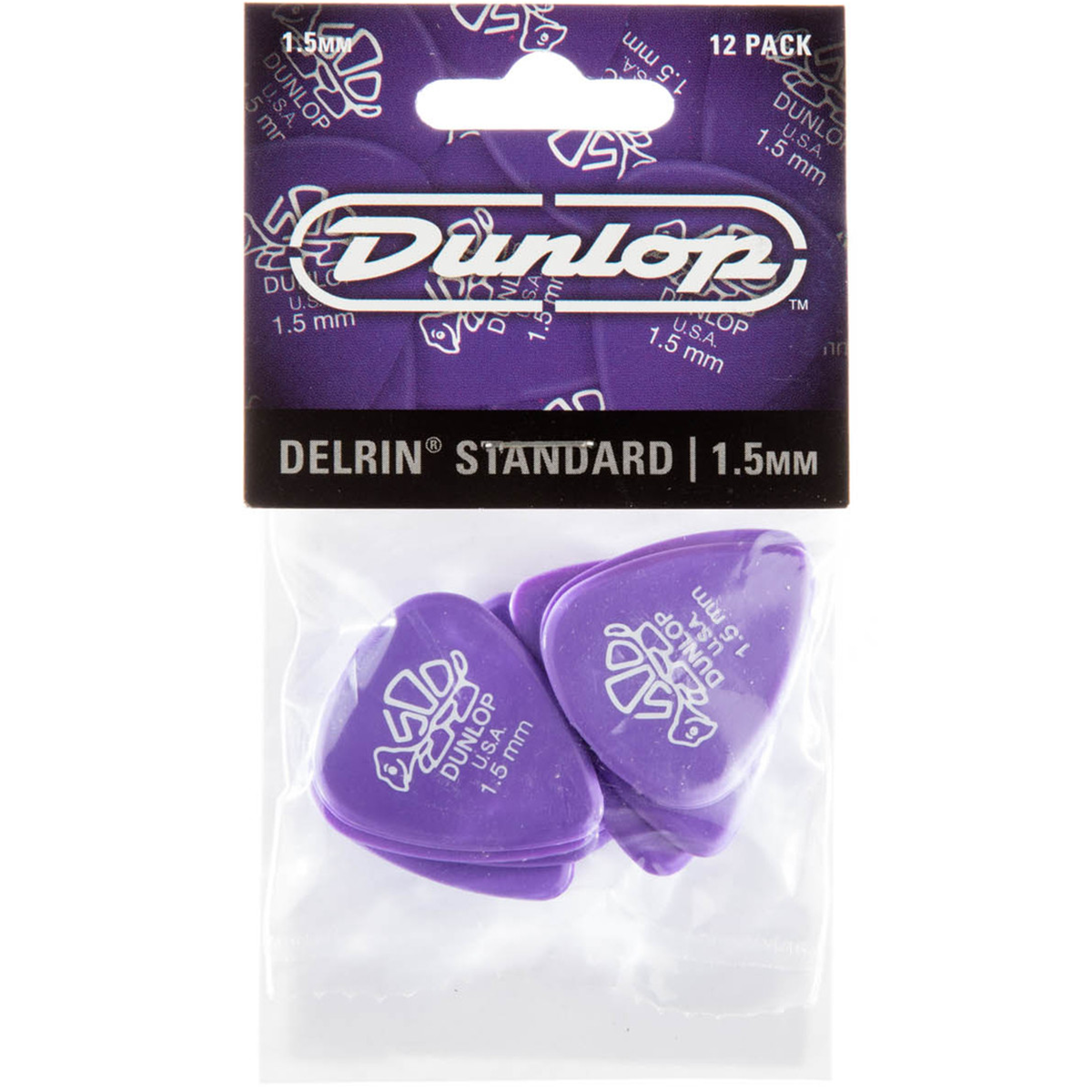 Jim Dunlop Delrin 500 Standards 1.5mm Players 12 Pack