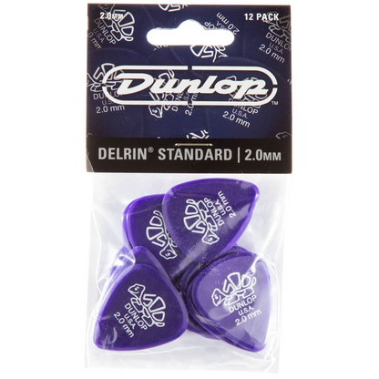 Jim Dunlop Delrin 500 Standards 2.0mm Players 12 Pack