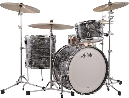 Ludwig Classic Maple Fab 3 Piece Drum Kit in Vintage Black Oyster